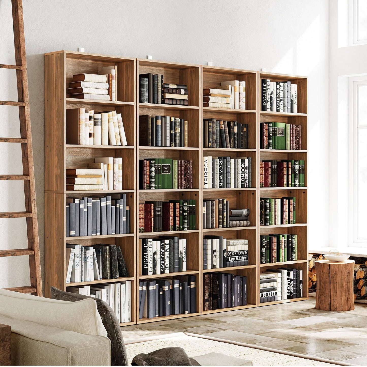 IRONCK Bookshelves and Bookcases Floor Standing 6 Tiers Display Storage Shelves 70 in Tall Bookcase Home Decor Furniture for Home Office, Living Room, Bed Room