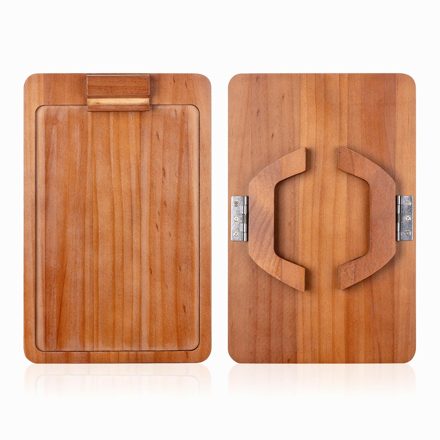 BAMBOO LAND- Couch Arm Tray, Wooden Folding Couch Armrest Table, Rectangular Clip-On Sofa Arm Tray with 360° Rotating Phone Holder