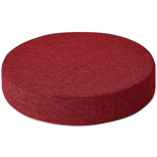 AddGrace 2.5" Thick Non Slip Round Chair Pad 1 Pack, 16" Round Chair Cushion with Machine-Washable Cover and Long Zipper, Seat Cushions for Kitchen, Office, Floor and 16" Ottoman, Red