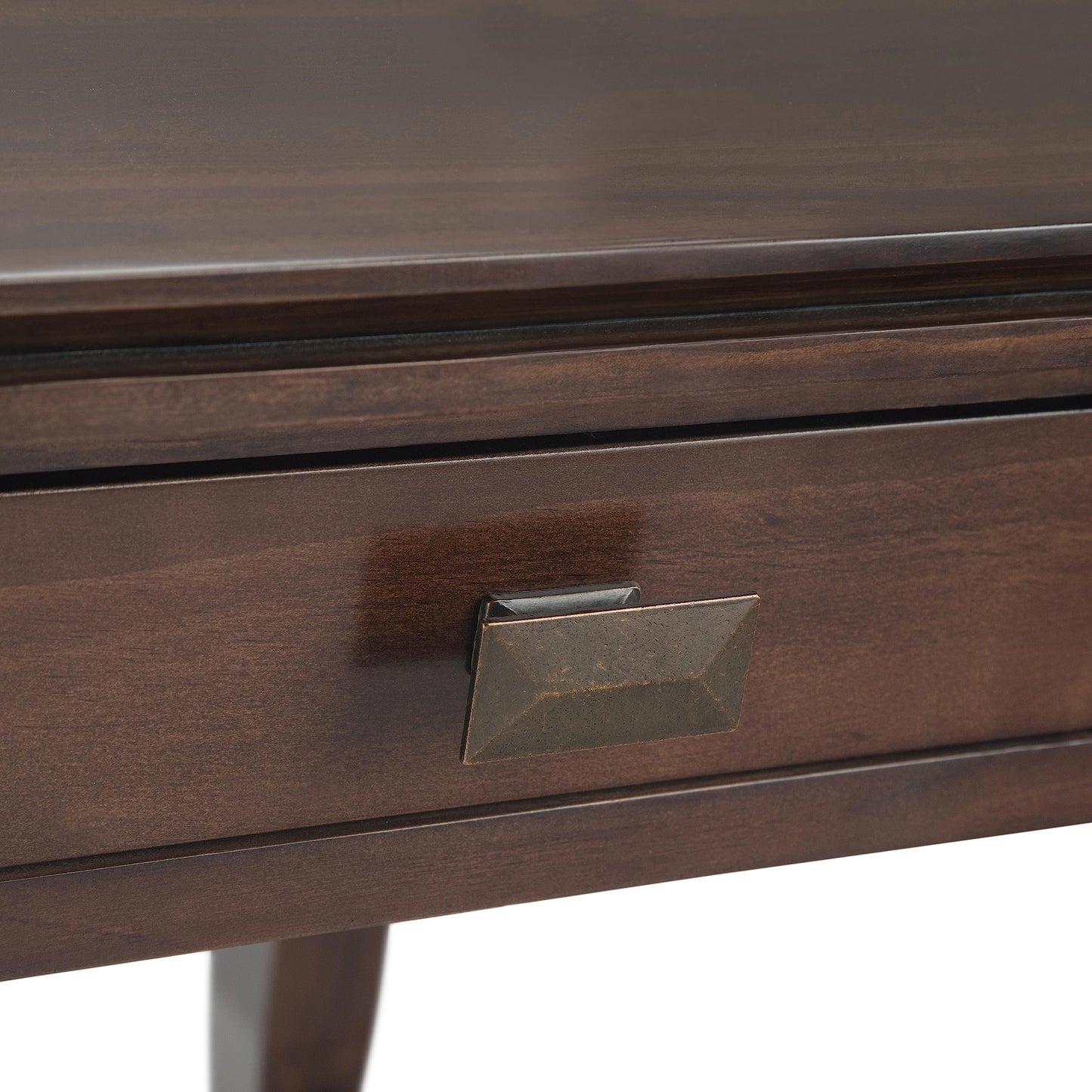SIMPLIHOME Artisan End Table - 21 inch Wide Solid Wood Square Side Table with Drawer in Tobacco Brown, Transitional Nightstand or Lamp Stand for Living Room, Bedroom, or Entryway with Tapered Legs