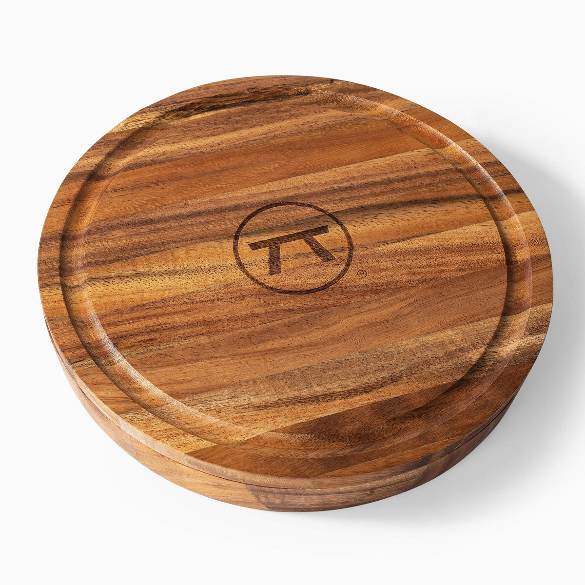 Outset 3-in-1 Acacia Wood Salt Rimmer, Cutting Board and Storage Container, 6.4" x 1" Margarita Rimmer