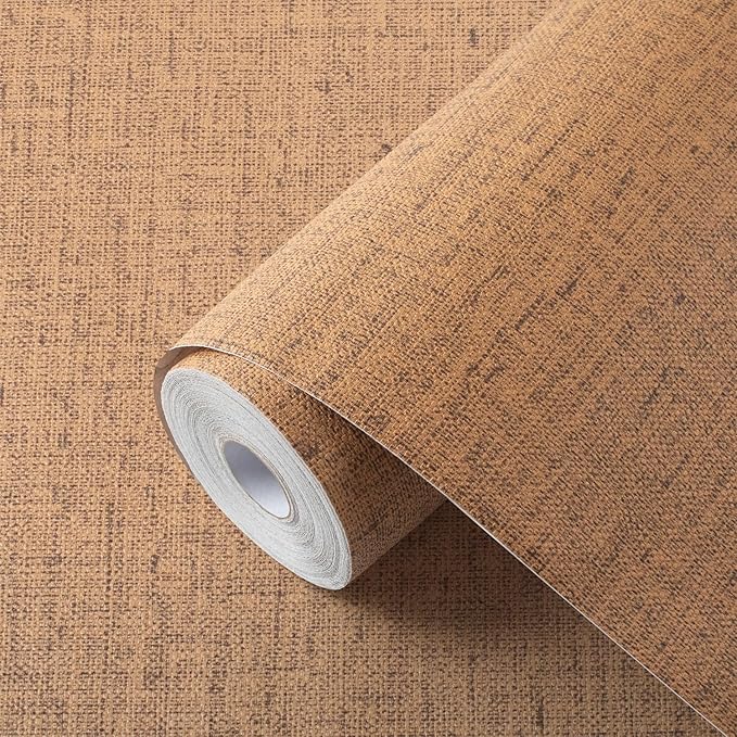 Beige Wallpaper Peel and Stick 472" Textured Beige Grasscloth Contact Paper
