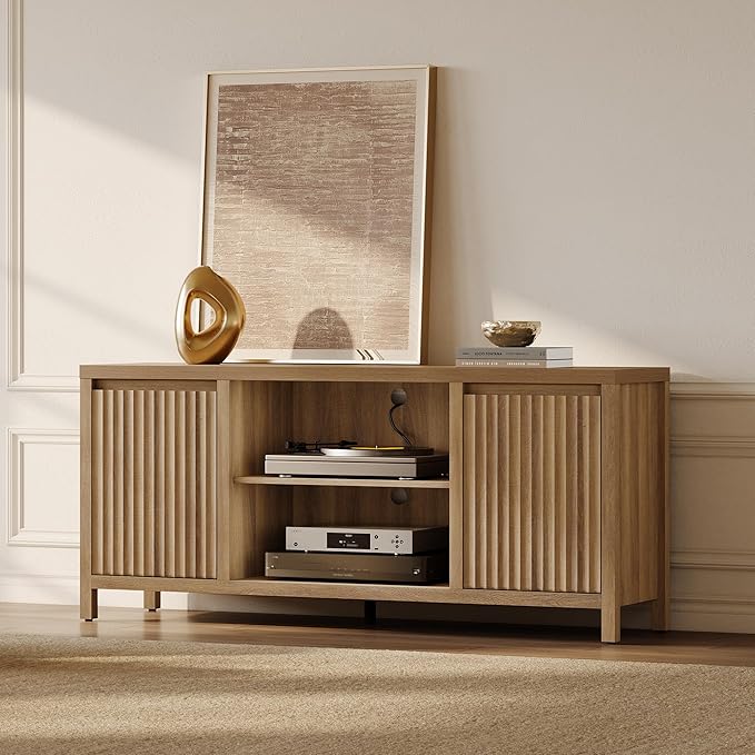 SICOTAS Fluted TV Stand for 55 65 inch TV