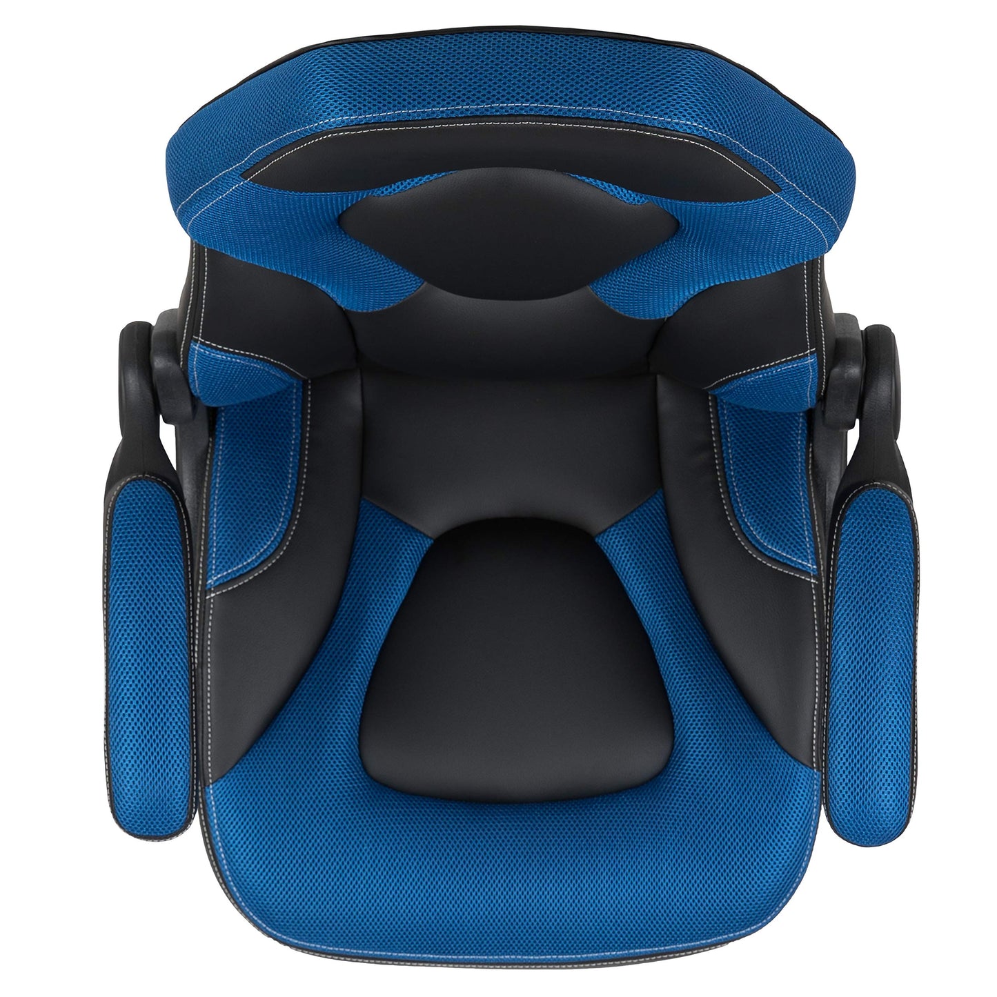Flash Furniture X10 High-Back LeatherSoft Racing Style Gaming Chair with Flip-Up Arms, Ergonomic Padded Swivel Computer Chair, Blue/Black