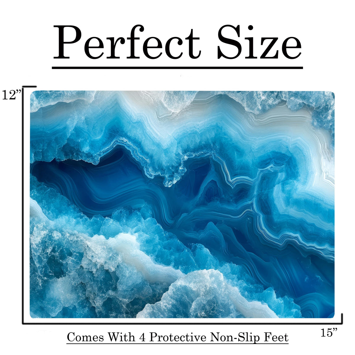 Blue Agate Crystal Marble Kitchen Glass Cutting Board Ocean Decorative Gift Marbled Granite Stone Rock Gift For Her Mom Wife (Agate)