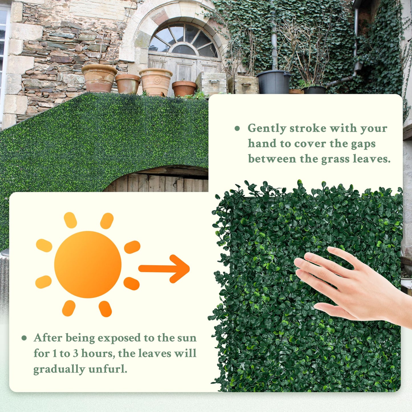 ODTORY Artificial Boxwood Wall Panels 20x20 inch 14Pcs, UV-Anti Faux Greenery Grass Hedge for Privacy Screen，Fake Ivy Plant Fence for Outdoor Garden, Backyard, Balcony, and Indoor Home Decoration