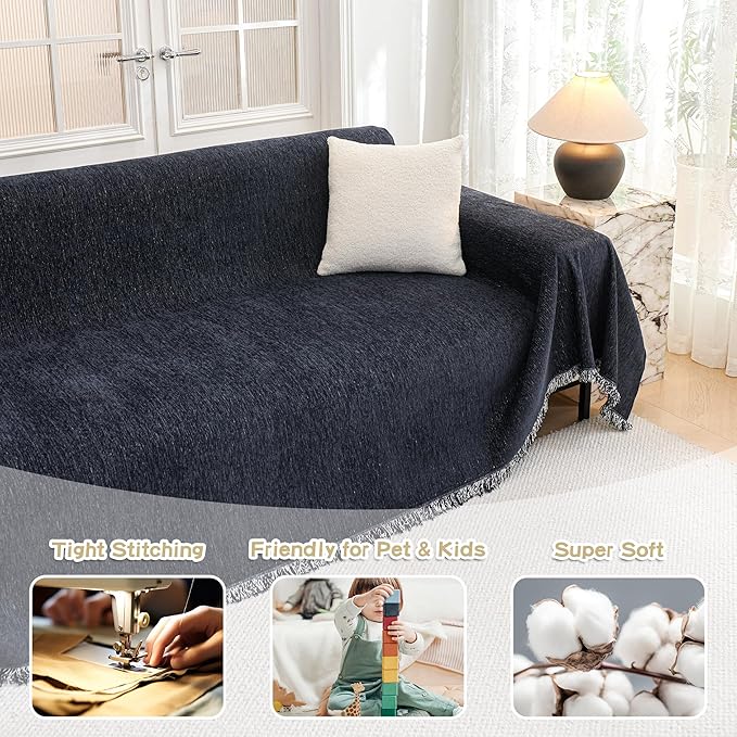 MYSKY HOME Couch Cover for Dogs, Washable Couch Covers for 3 Cushion Couch Sofa