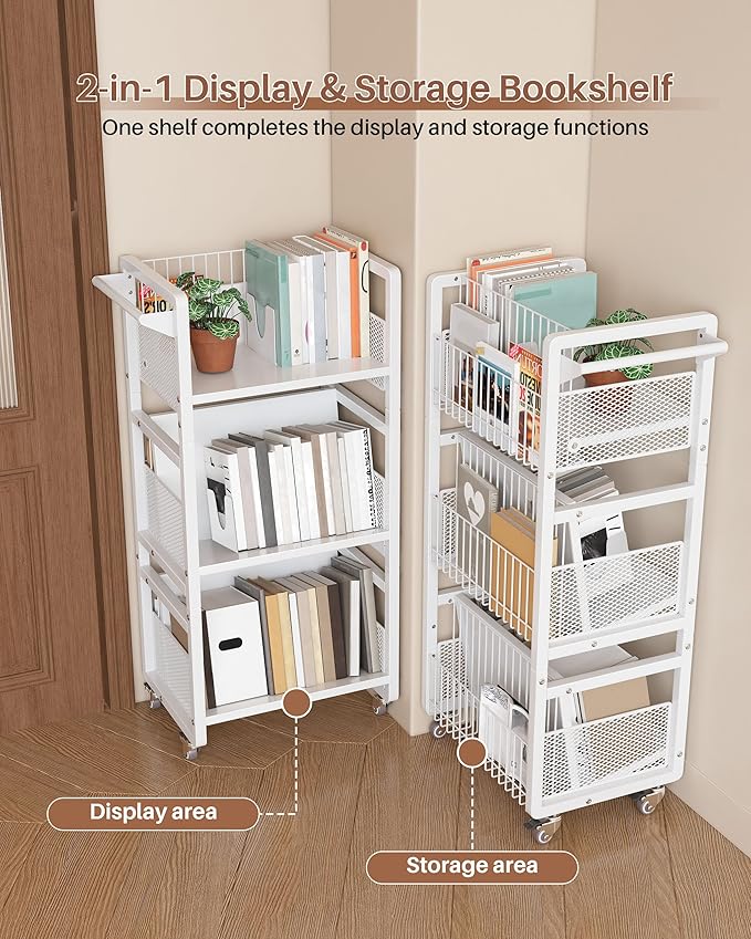 UMDONX Heavy-Duty Double-Sided Book Cart