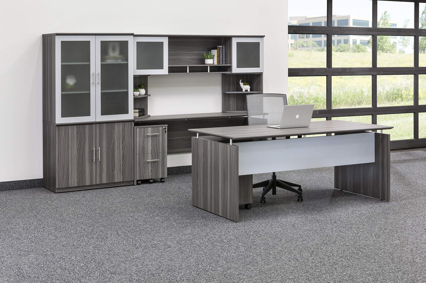 Mayline MSCLGS Medina 2-Door Storage Cabinet, 36"W, Gray Steel Laminate
