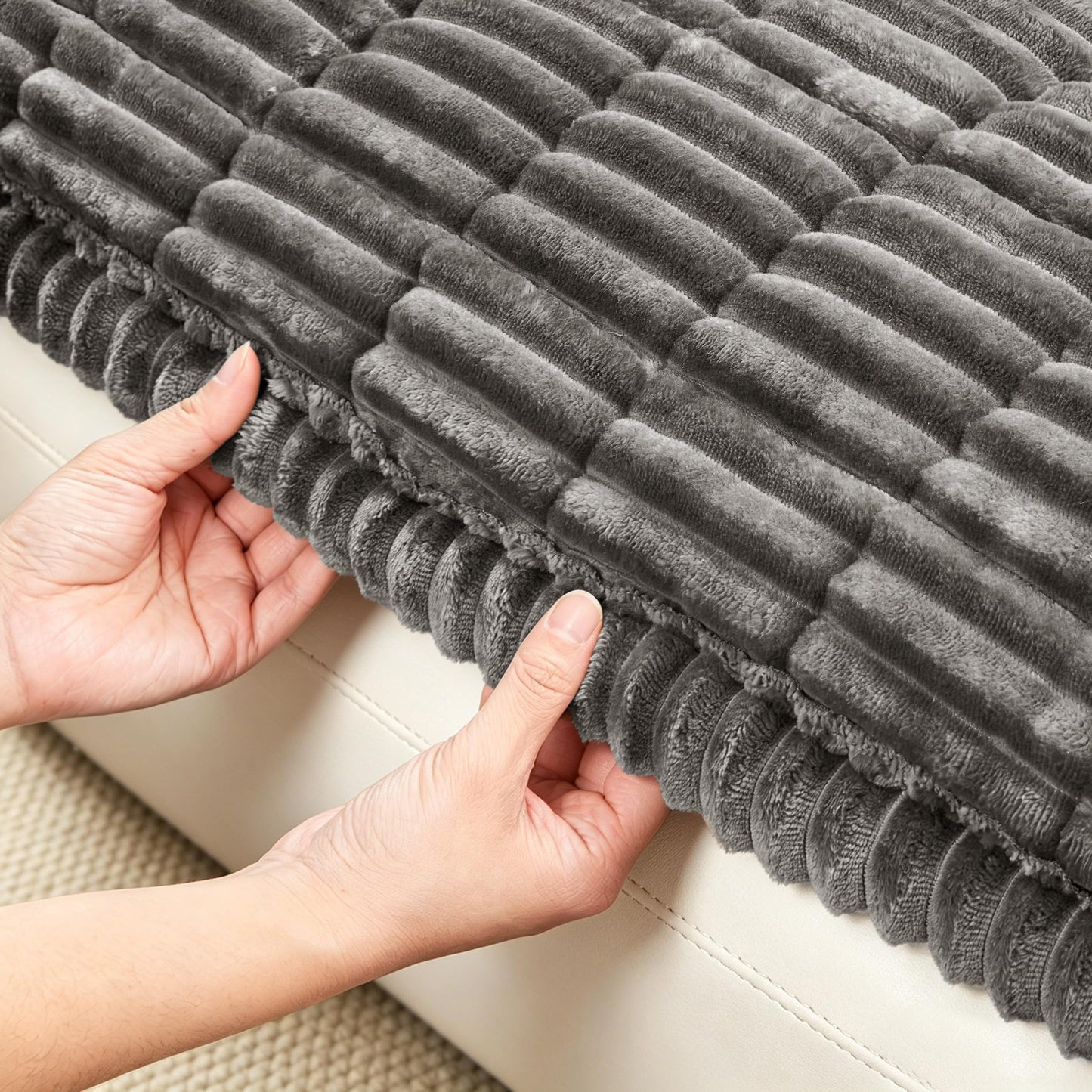 SUBRTEX Couch Cover for Dogs, Non-Slip Sofa Mat Washable, Thick Sofa Slipcover Cushion Protector Pet-Friendly (Gray, 27.6"x59.1")