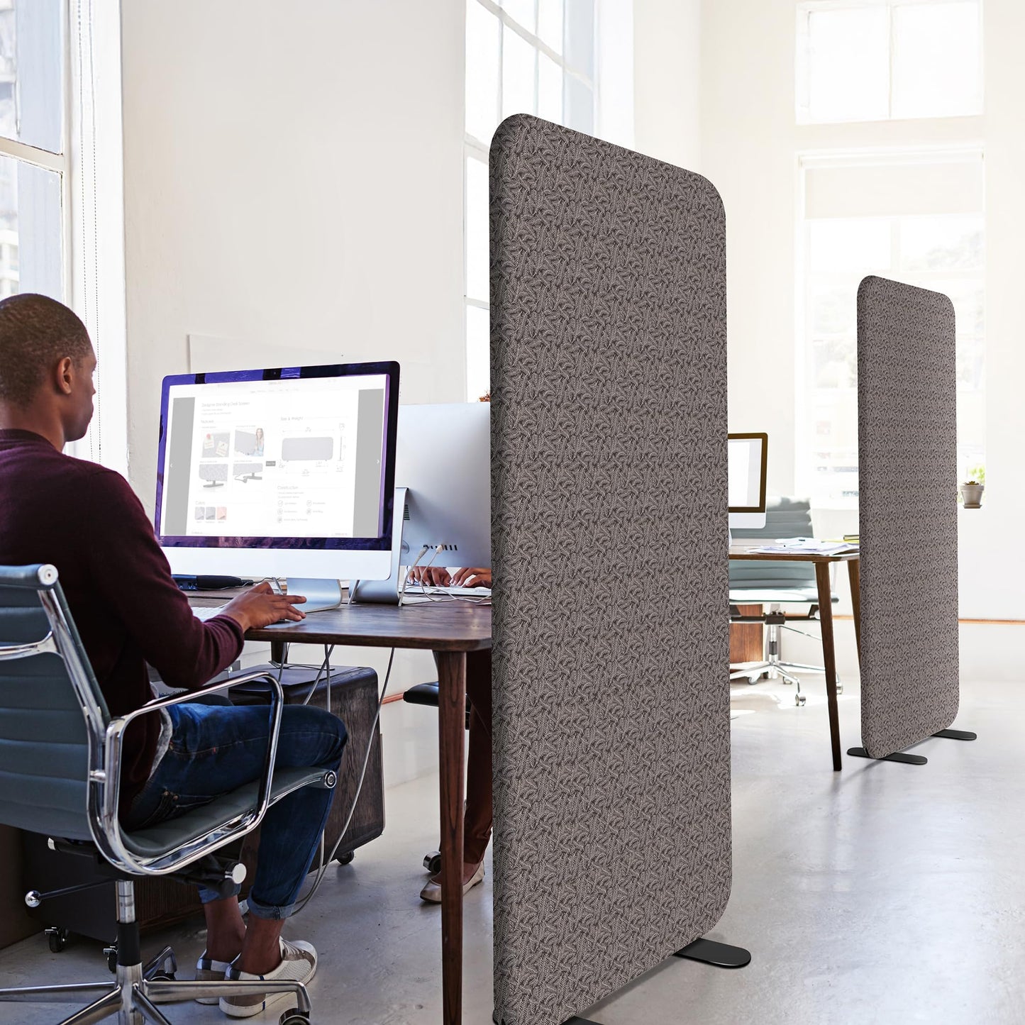 DECOLAB Standing Room Divider, Space Privacy Partition, Portable Wall Panel for Studio Apartment, Home, Classroom, Office, Scratch Resistance, 29"x65", Nocturne