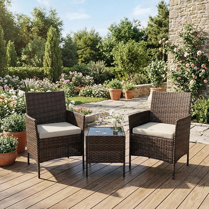 GarveeLife 3 Pieces Patio Furniture Set, Outdoor Furniture Sets