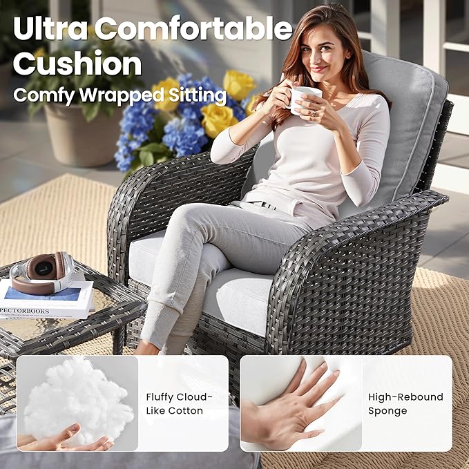 ovios 5-Piece Patio Furniture Set, Outdoor Wicker Sofa