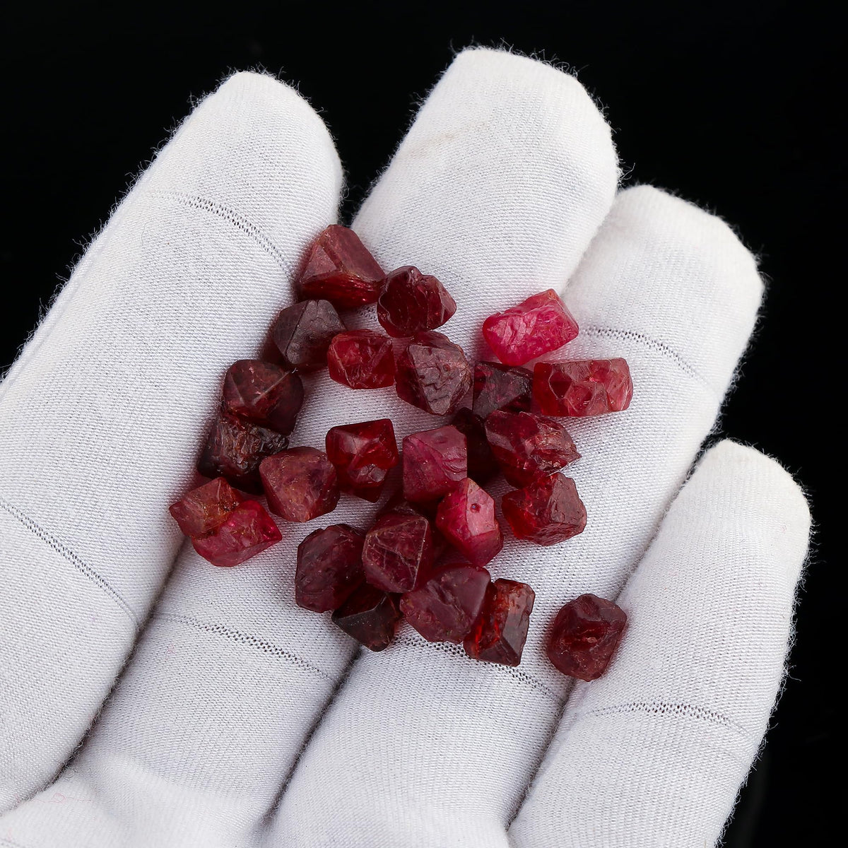 CRYSTALINES (50cts) Natural Raw Red Spinel Gemstone, Wholesale Rough Stones, DIY Jewelry Making, Loose Gems Supplies, Chakra & Healing Crystals, August Birthstone, Gem Collection (28 to 32pcs)