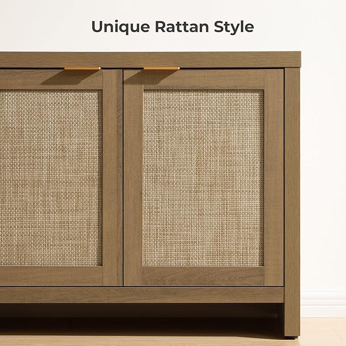 SICOTAS TV Stand for Living Room Boho Entertainment Center for Bedroom