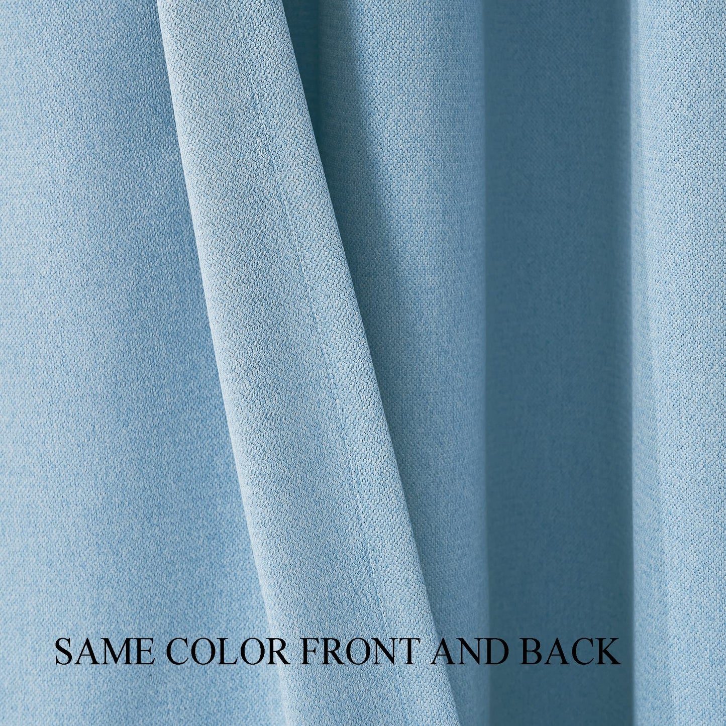 Sanceor Blackout Extra Long Faux Linen Curtain 12ft Length,Grommet on Top, 2 Story House Drapery for High Ceiling,Tall Window,Great Room(Light Blue,1 Panel,52 x 144 Inch)