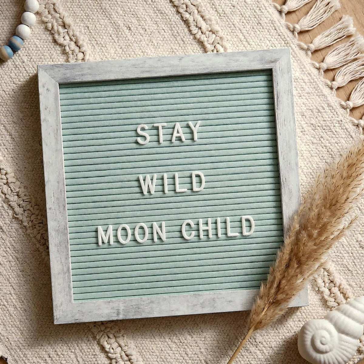 C CRYSTAL LEMON Rustic Turquoise Felt Letter Board 10x10 Inch, 336 Letters Numbers and Symbols, Changeable Wooden Message Board with Wall Mount and Display Stand