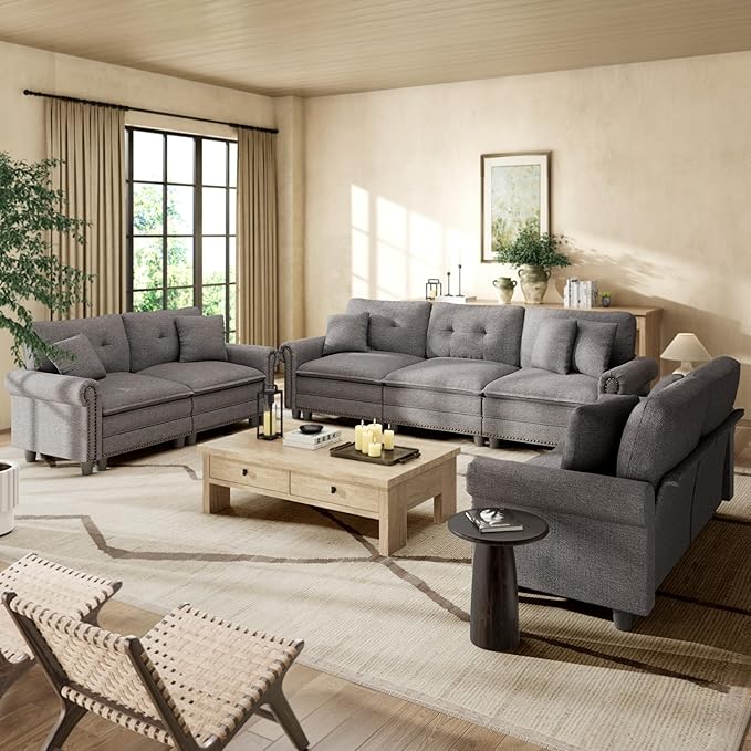 HERA'S HOUSE 3 Pieces Modular Sectional Sofa Sets, Oversized Couch Set
