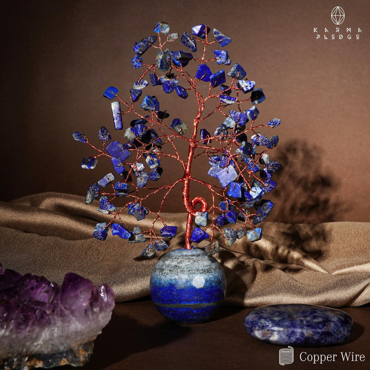 Crystal Tree of Life Home and Office Decor Gifts for Women, Lapis Lazuli Chakra Healing Stones Feng Shui Bonsai Tree for Positive Energy, Money, Good Luck, Christmas Decor, Birthday Gifts for Mom