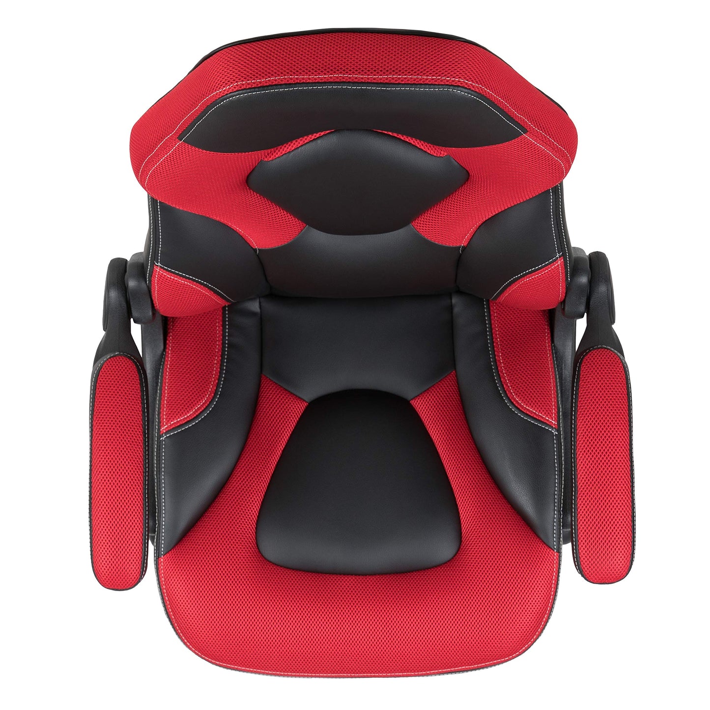 Flash Furniture X10 High-Back LeatherSoft Racing Style Gaming Chair with Flip-Up Arms, Ergonomic Padded Swivel Computer Chair, Red/Black