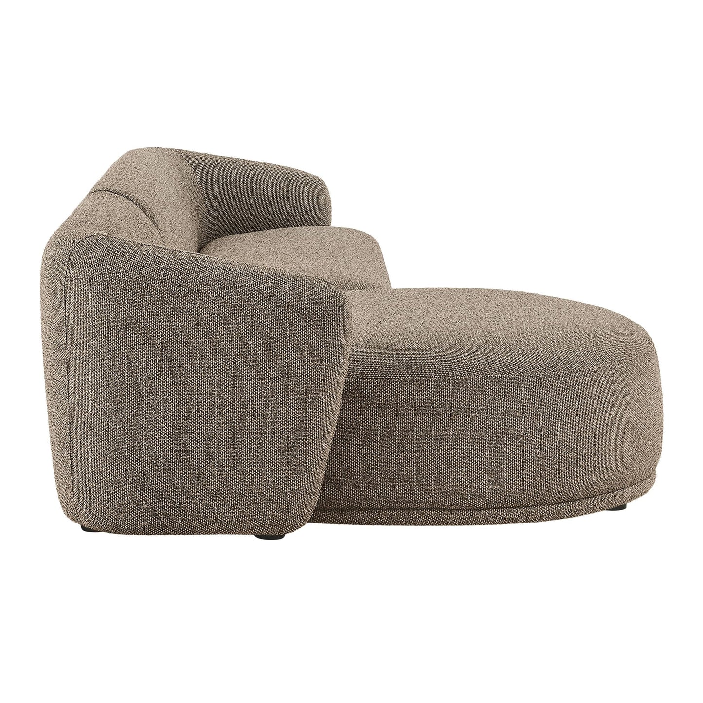 Modway Monica Left Facing Sectional with Chaise in Earth – Comfortable Low Profile 2-Piece Boucle Fabric Modular Sofa for Living Room, Bedroom, Or Apartment