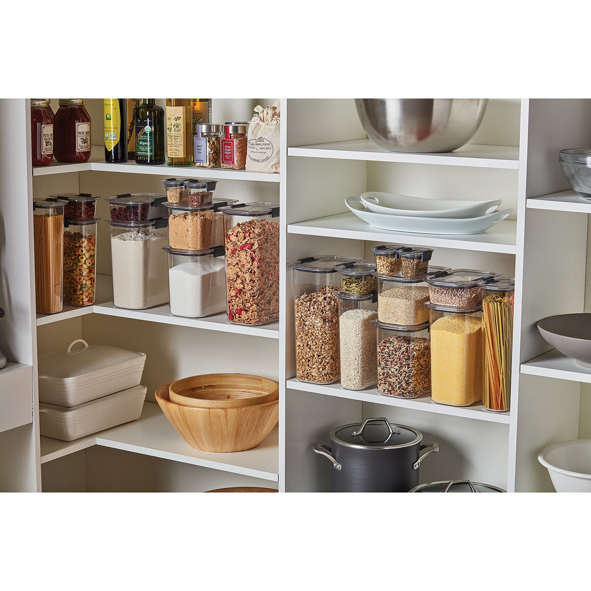 Rubbermaid Brilliance Pantry Storage Containers, 7.8 Cup and 12 Cup