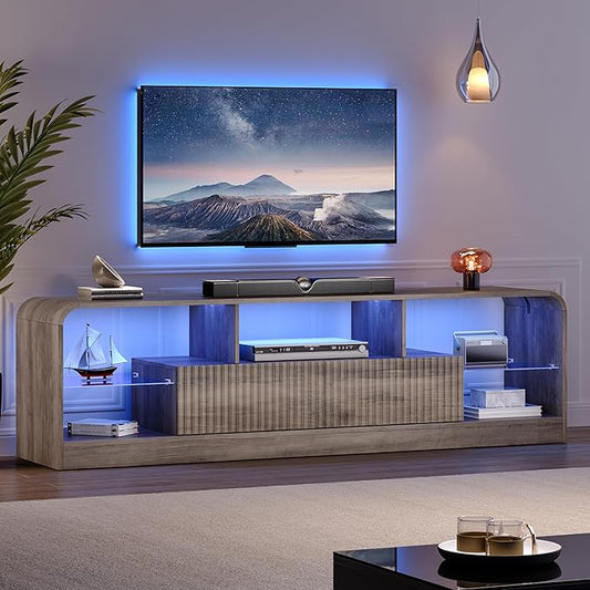TV Stand for 60/65/70 Inch TVs, Modern Curved TV Console