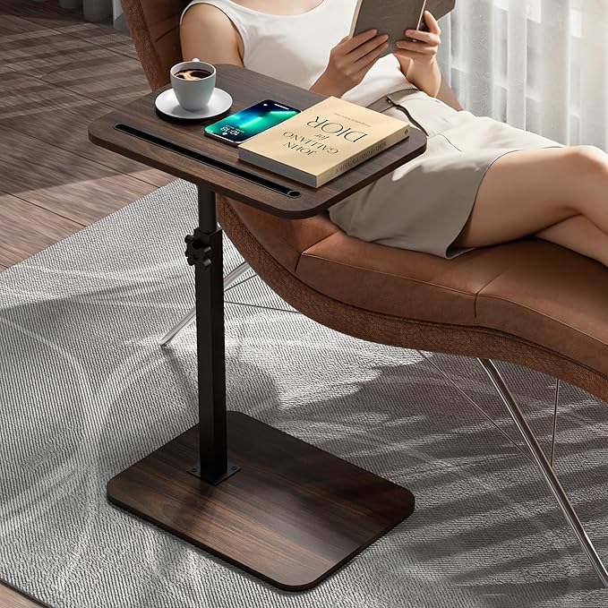 360° Swivel Sofa Side Table for Couch