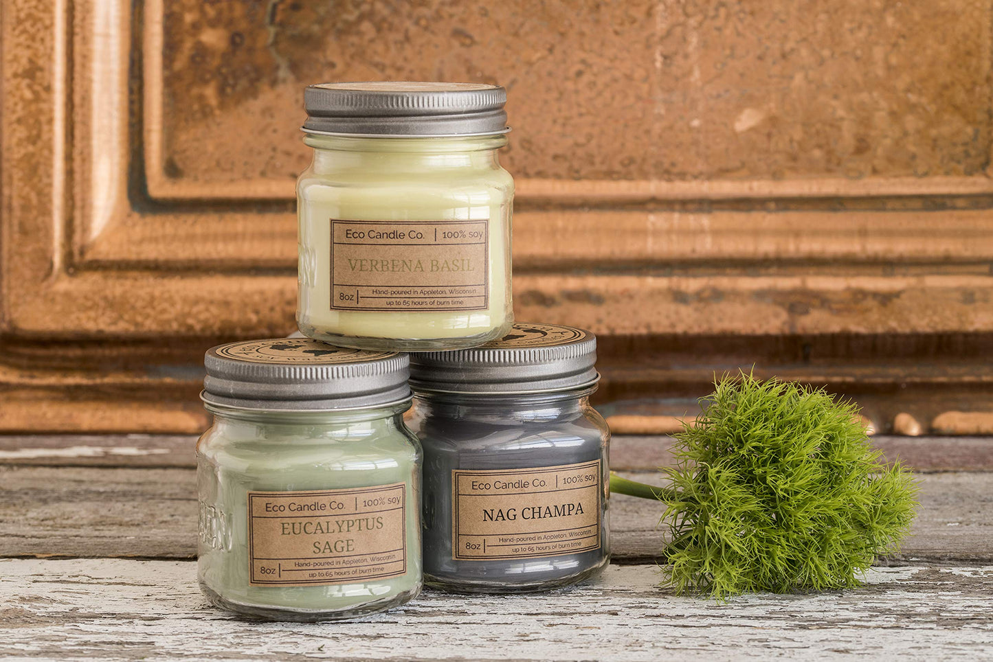 Eco Candle Co. Recycled Candle, Goddess, 8 oz. - Scents of Patchouli, Jasmine, Sandalwood, Cinnamon, Vetiver, & Musk - 100% Soy Wax, Hand Poured, Phthalate Free, Midwest Grown Soybeans