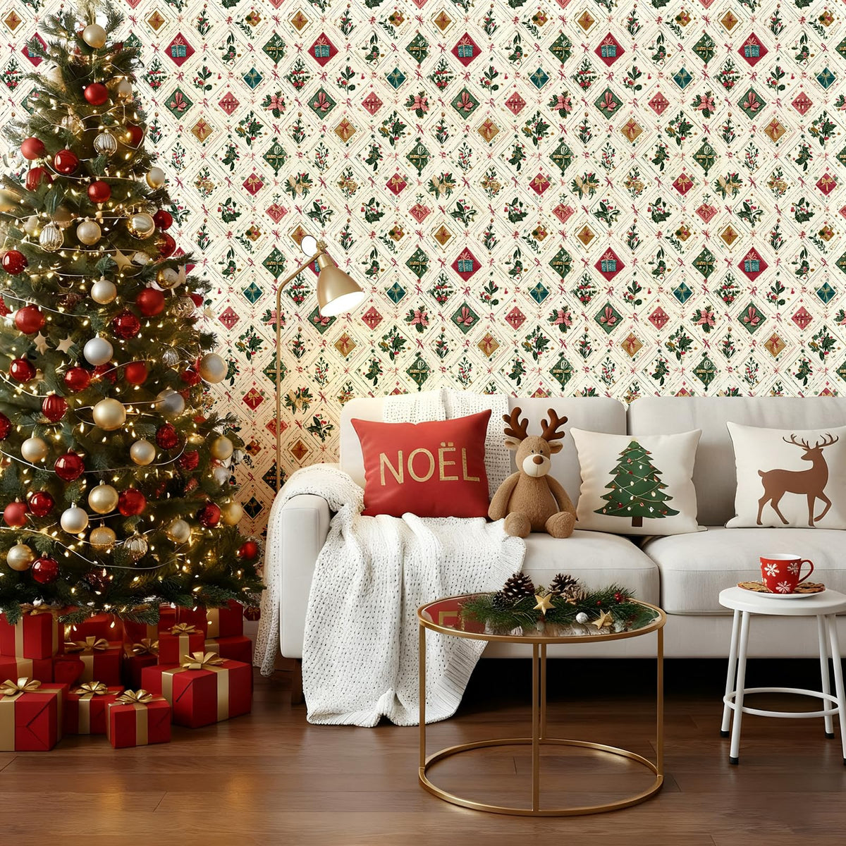 Kitico Peel and Stick Wallpaper – Self Adhesive Wall Paper for Walls, Waterproof Removable Contact Paper Roll for Everyday Home Décor & Christmas Gift Wrap Roll 17.3"x393"