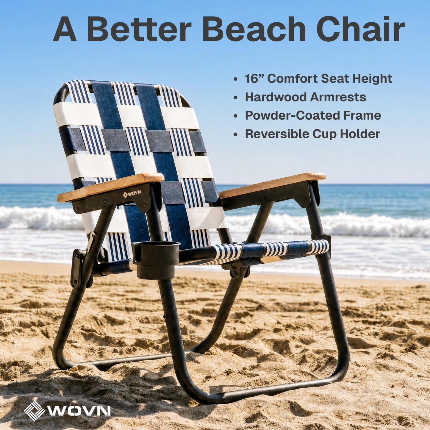 GoSports Outdoors WOVN Beach Backpack Chair - Premium Folding Camping Chair - 9 Styles Available - LIDO