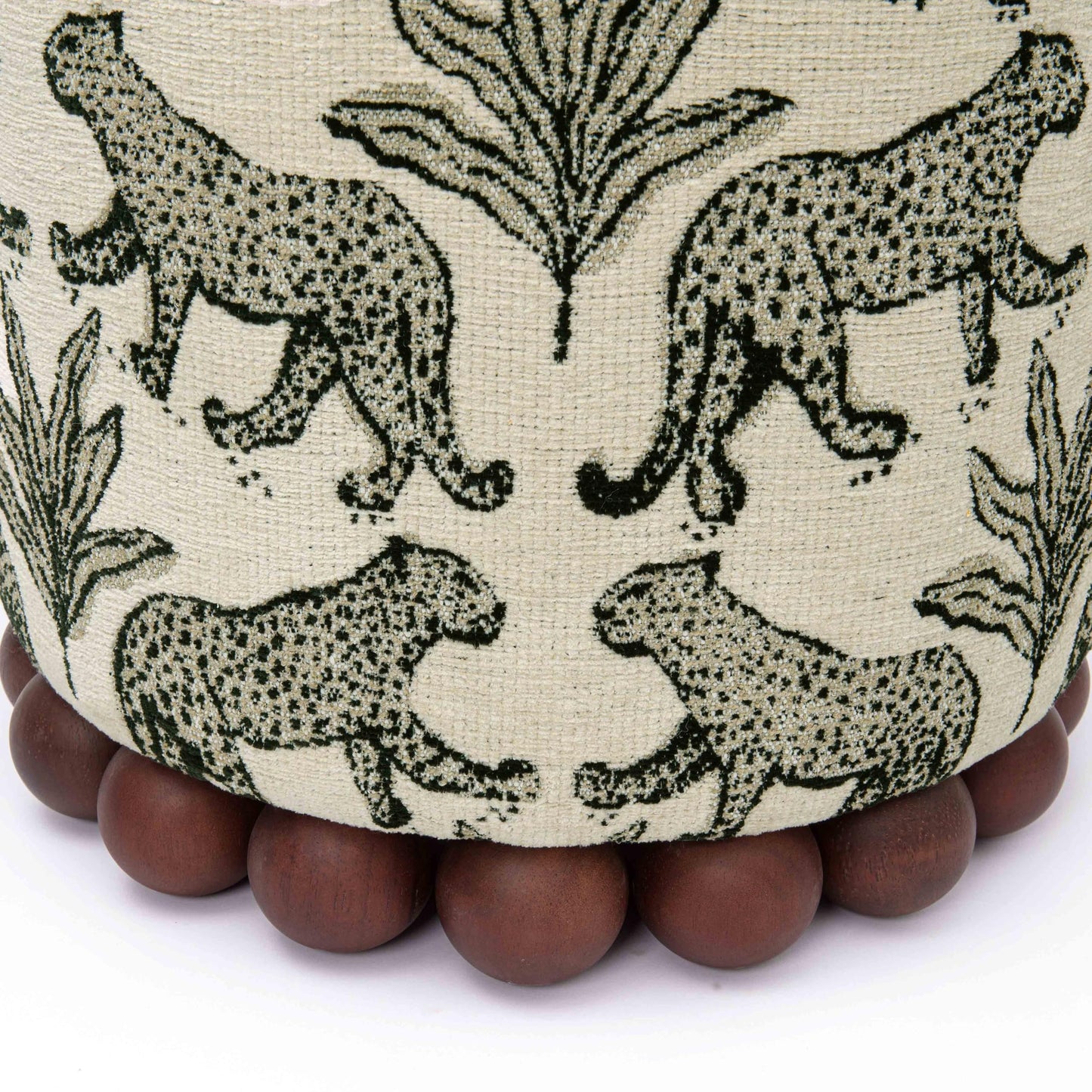 Tov Furniture Dex Taupe Leopard Jacquard Ottoman