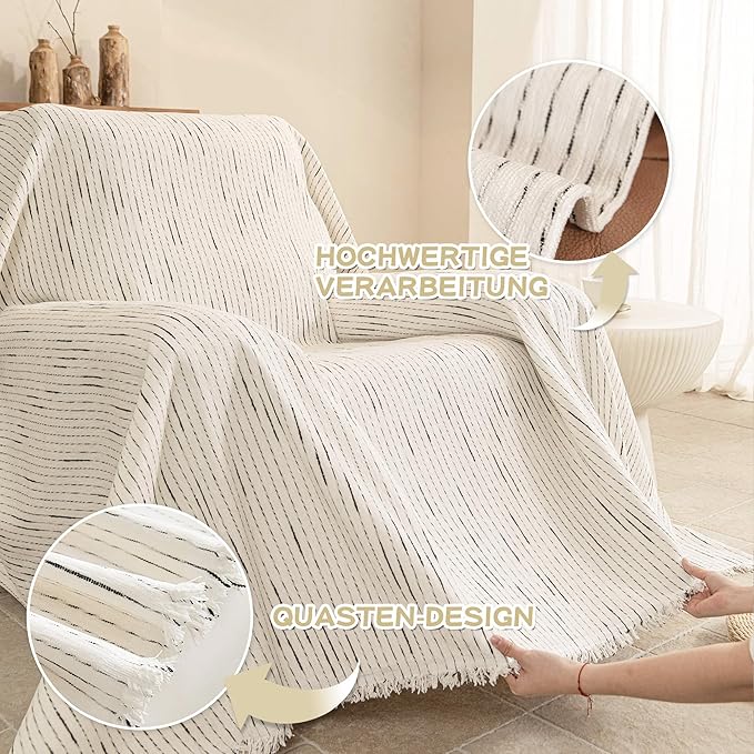 MYSKY HOME Chair Covers Armchair, Recliner Chair Cover Beige Couch Cover
