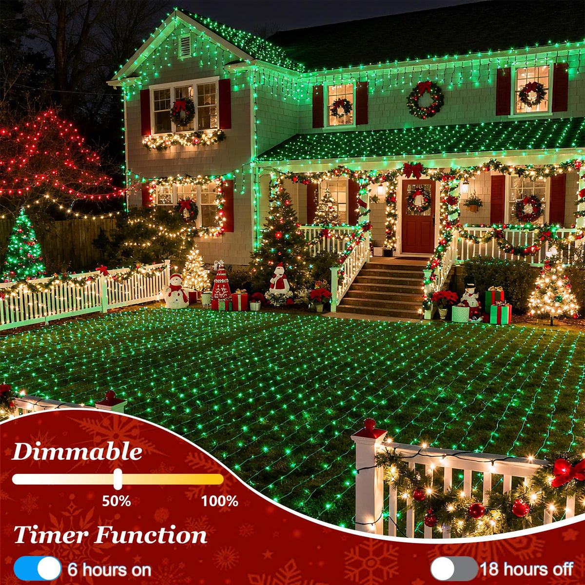 750 LED Christmas String Lights Outdoor, 240FT Twinkle Fairy Lights with Timer & Memory, 12 Modes Dimmable Waterproof St Patricks Day Decorations for House Patio Wedding Party Christmas, Green