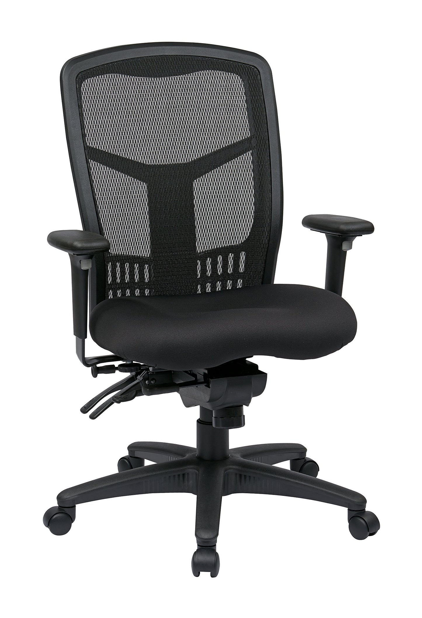 Office Star ProGrid Breathable Mesh Manager's Office Chair with Adjustable Seat Height, Multi-Function Tilt Control and Seat Slider, High Back, Coal FreeFlex Fabric