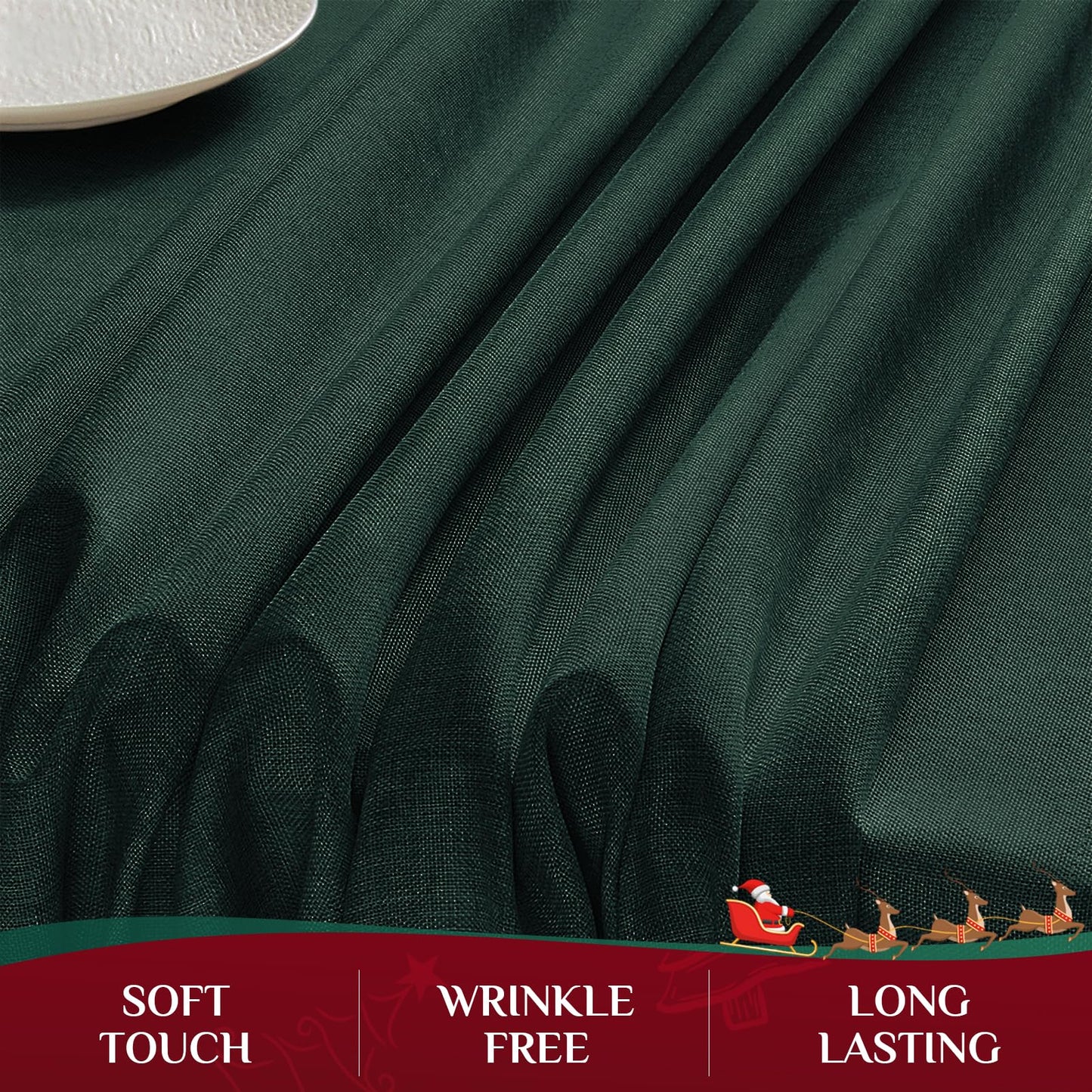 Softalker Rectangle Table Cloth Green 84 x 60 Inch Spring Tablecloths Linen Textured Stain and Wrinkle Resistant Decorative Dining Table Cover for Summer Outdoor, Tea Party, Birthday, Coffee