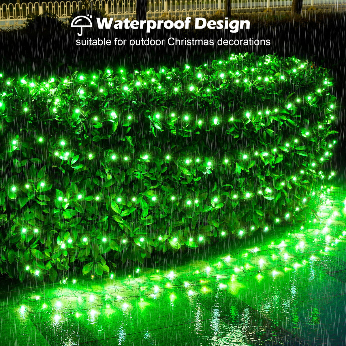 BlcTec Outdoor Christmas Lights 200 LED 8.4ft x 5.2ft Christmas Net Lights with 8 Modes, UL Certified, Timer, Connectable, Waterproof for Trees, Bushes, Shrubs, Yard Outdoor Xmas Decorations, Green