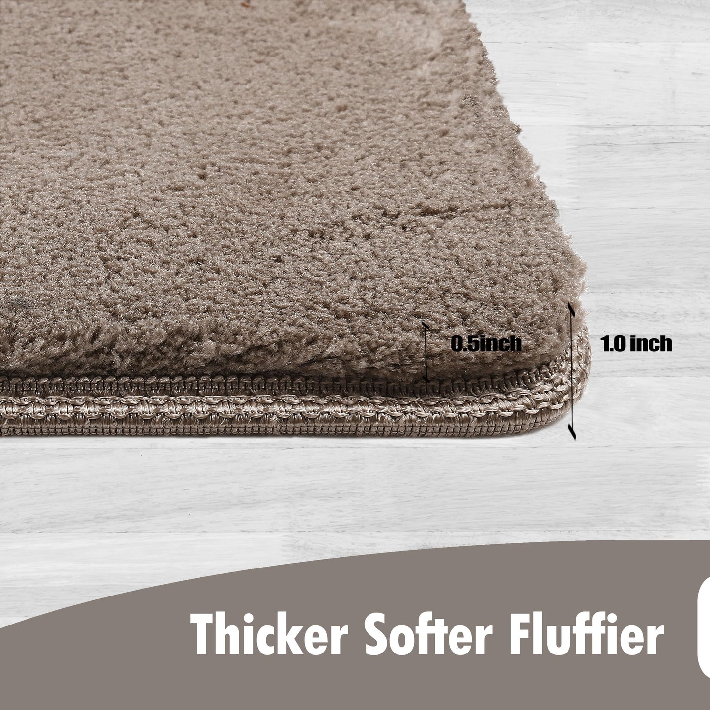 PURE ERA Carpet Stair Treads Ultra Plush 9.5" X 30"Soft Bullnose Indoor Stair Protectors Pet-Friendly Non-Slip Skid Resistant Tape Free Washable Reusable(2 Pieces,Brown)