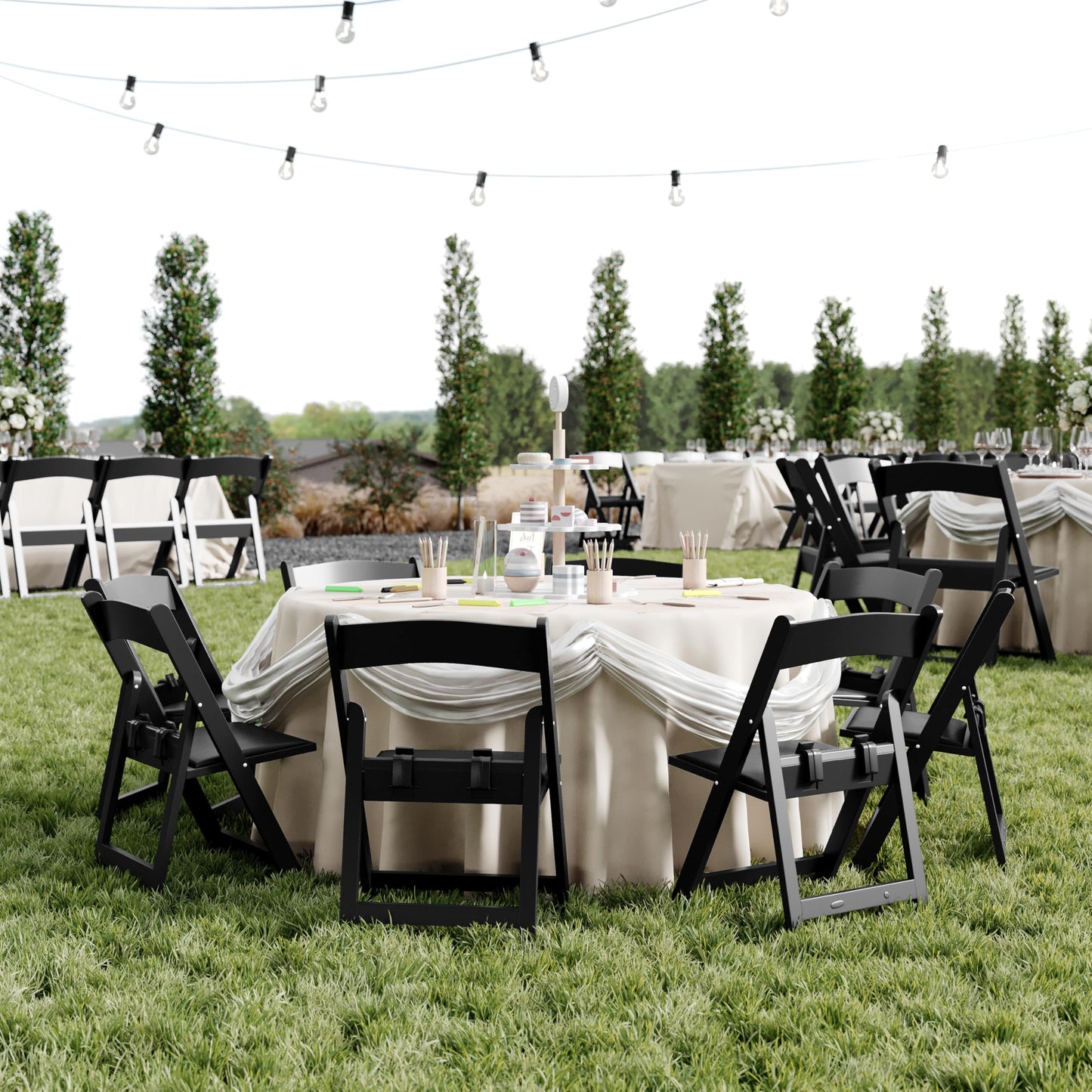 Flash Furniture Hercules Set of 2 Kids Black Resin Folding Chairs with Gray Vinyl Padded Seats