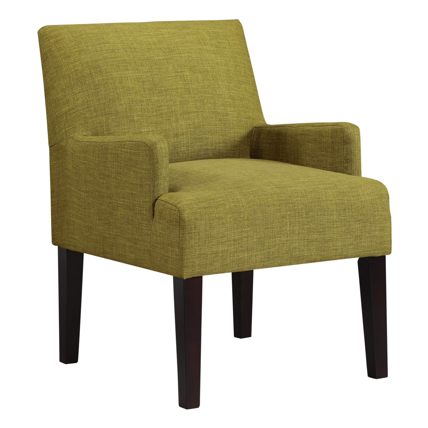 OSP Home Furnishings Main Street Upholstered Guest Chair with Espresso Finish Accents, Green Fabric