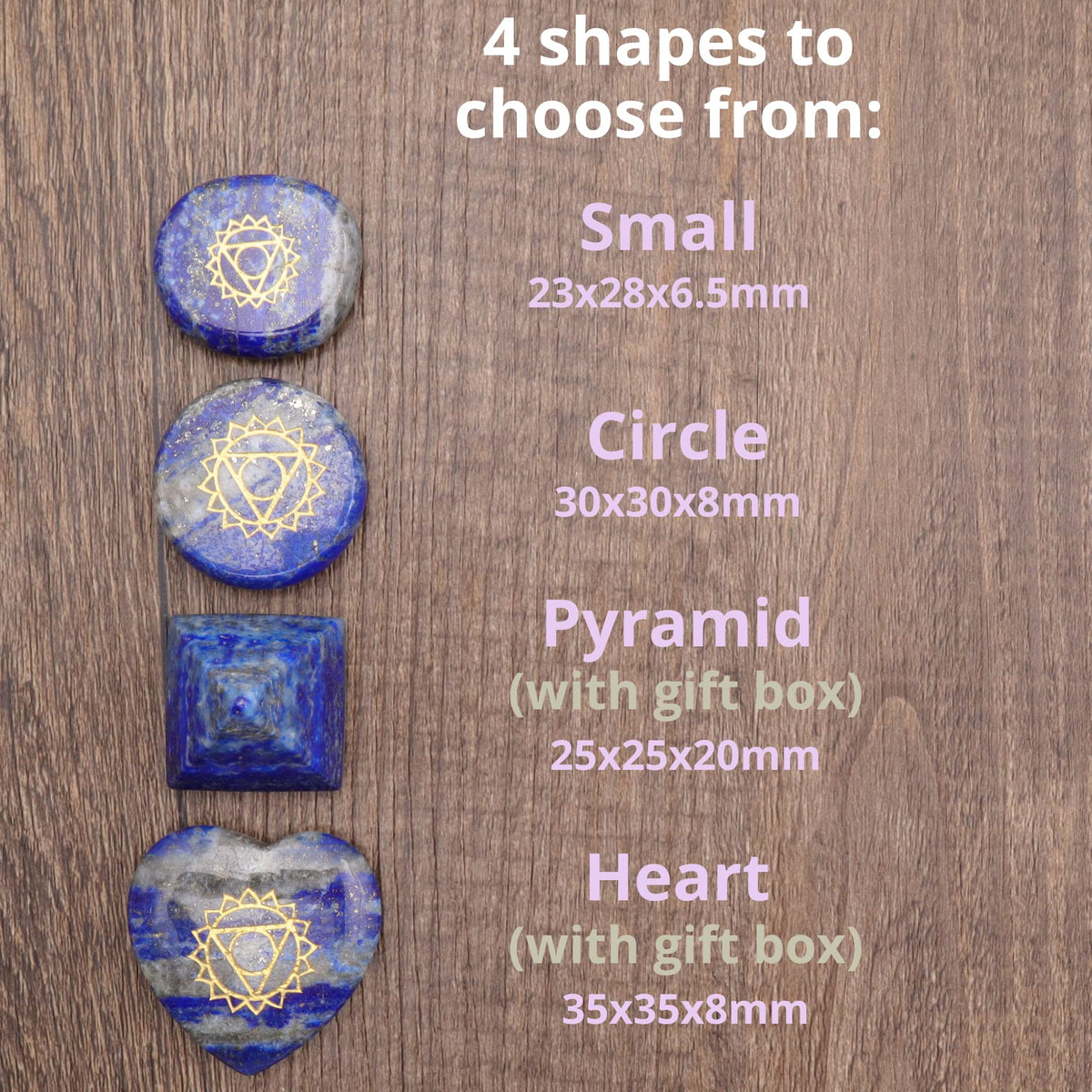 NatureWonders All Natural 7 Chakra Stone Set (Pyramid) with Engraved Symbols (Gift Box, Information Brochure & Pouch) - Healing Crystals, Balancing, Tumbled Palm Stone, Touchstone, Meditation
