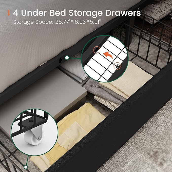 LARMACE King Size Bed Frame