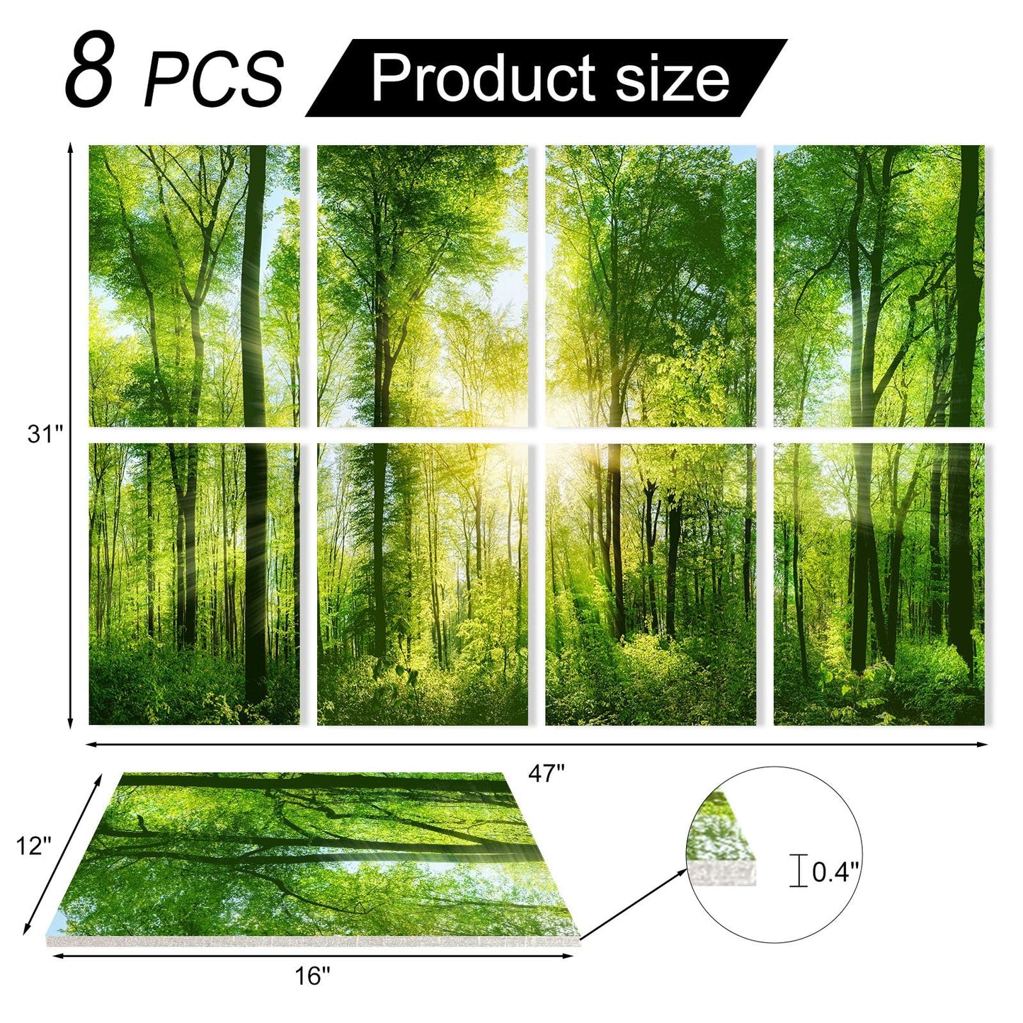 YPY Sound Proofing Panels for Walls: 8 Pack 48"x32" Decorative Art Acoustic Panel Sound Dampening Panels Absorbing Treatment