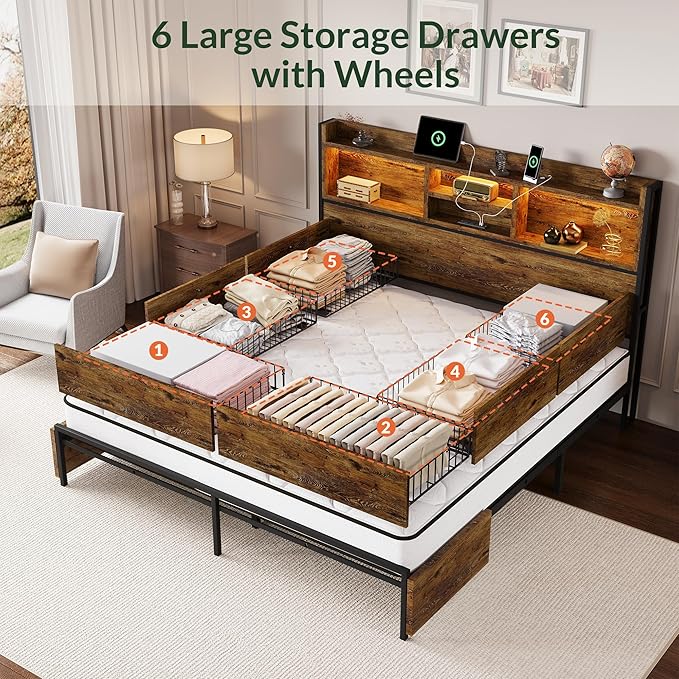 LARMACE Queen Size Bed Frame