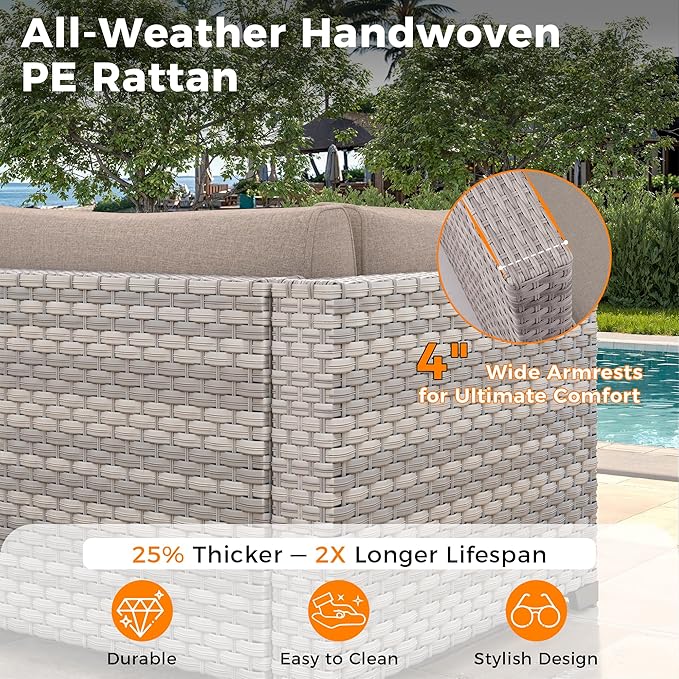 14-Seat Modern Patio Furniture Set