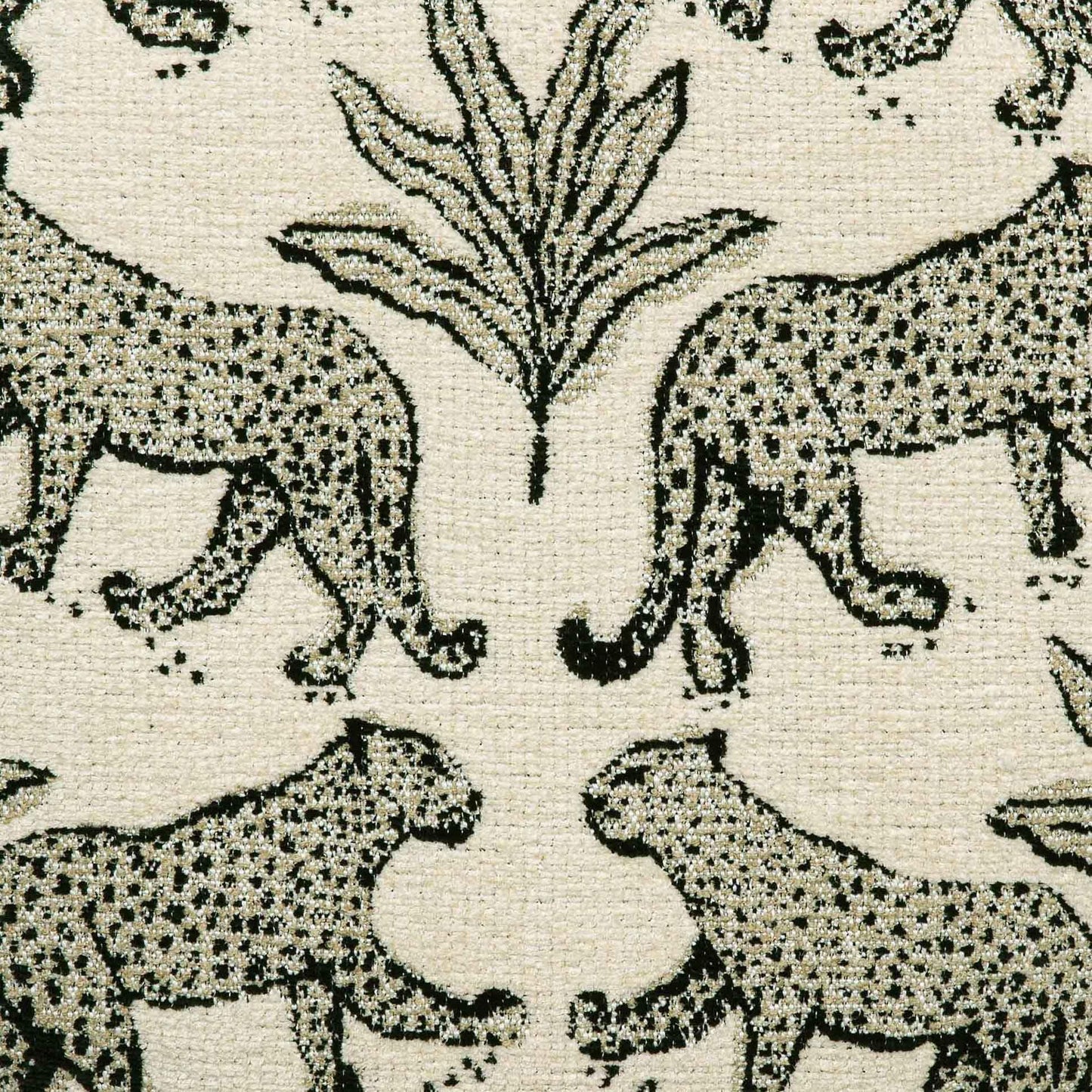 Tov Furniture Dex Taupe Leopard Jacquard Ottoman