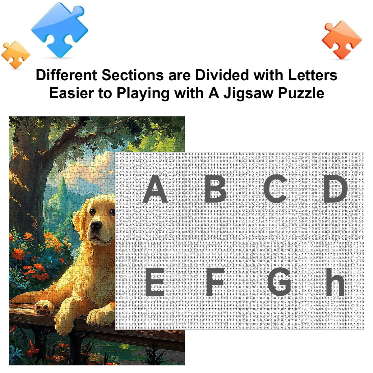 1000 Piece Golden Retriever Dog Jigsaw Puzzle for Adults