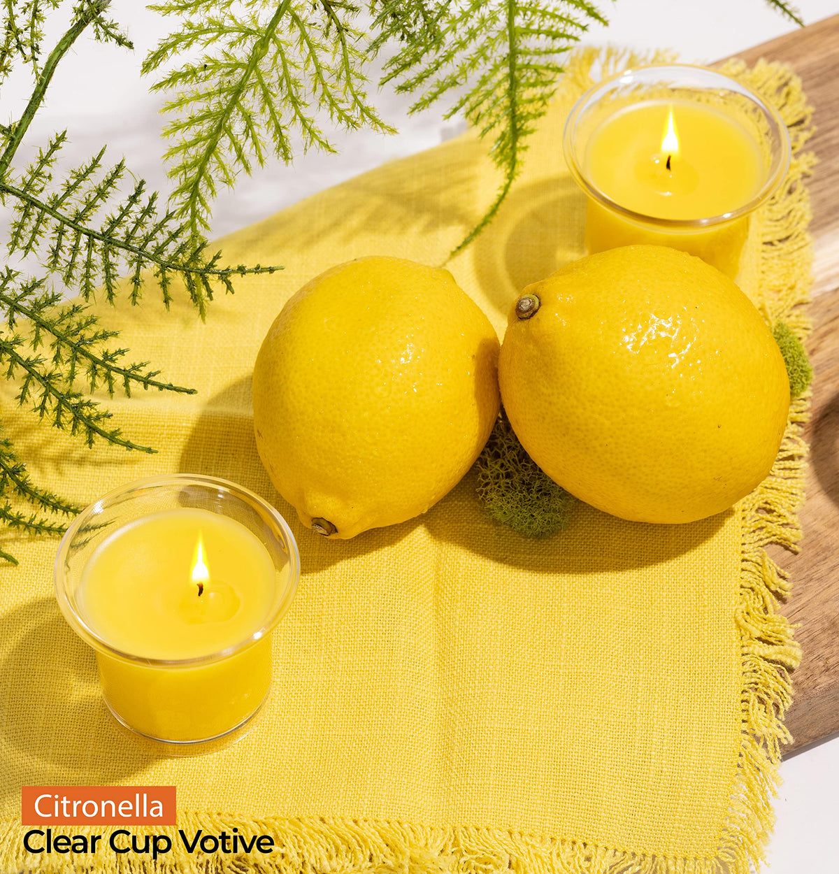 HYOOLA Clear Cup Scented Votive Candles - Lily - 12 Hour Burn Time - 4 Pack - European Made