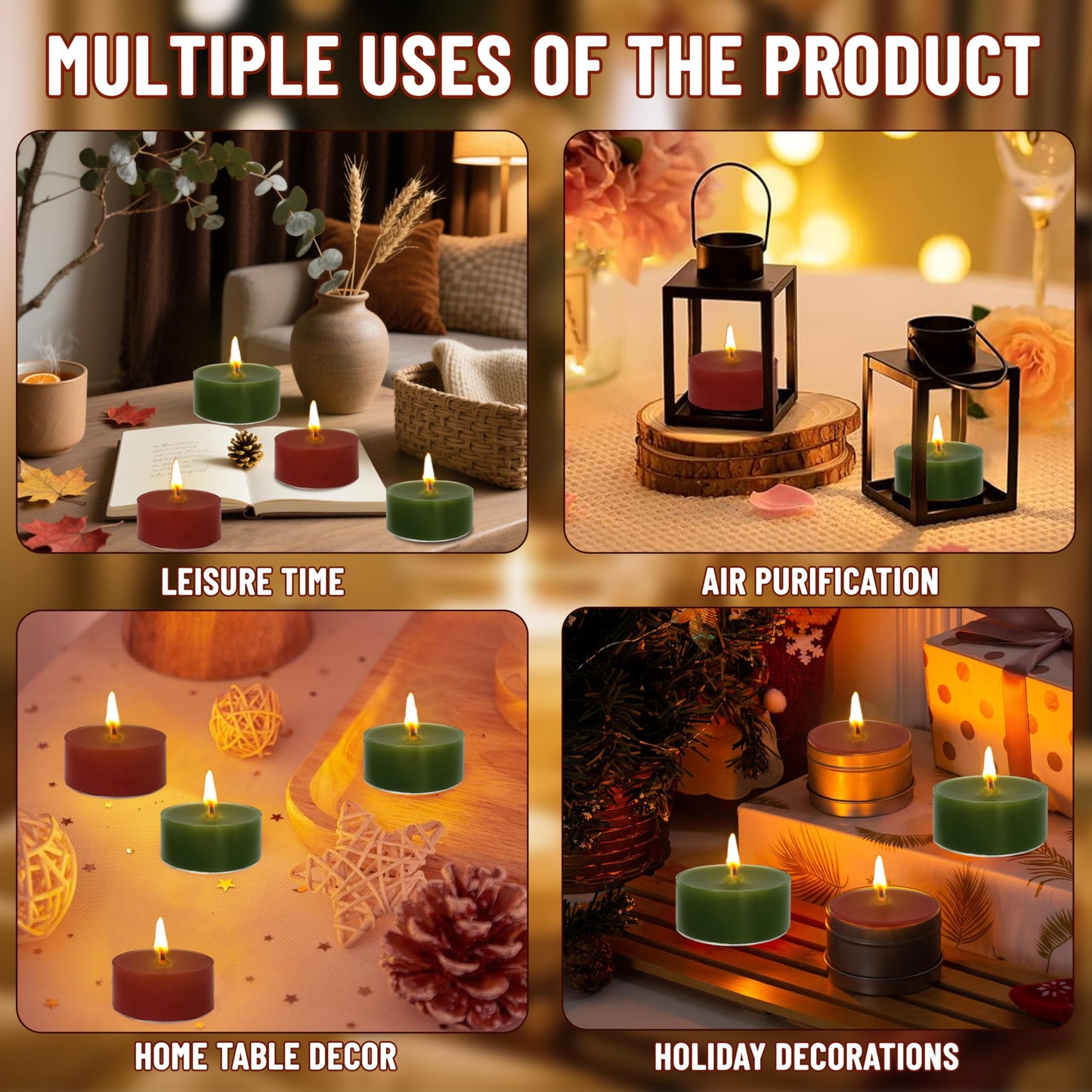 Christmas Red Green Scented Tealight Candles Perfect for Home Use and Gifting