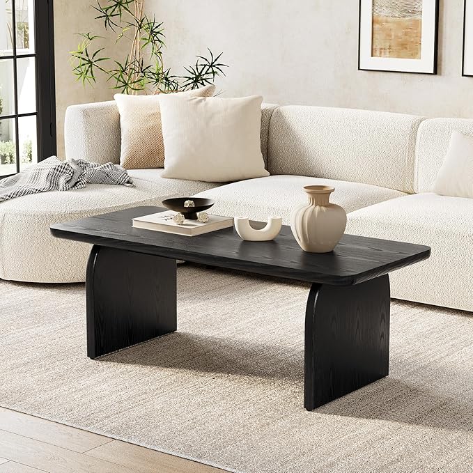 LITTLE TREE Farmhouse Coffee Table, 47 Inches Wooden Center Tables
